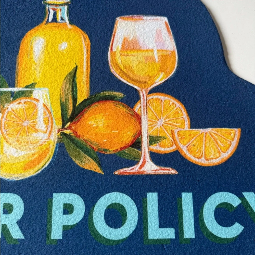 Wine and Fruit Patio Porch Doormat 18” x 30” “Open Door Policy”